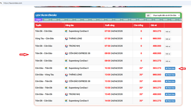 Đặt vé tàu Cần Thơ - Côn Đảo: So sánh chọn hãng tàu rẻ nhất
